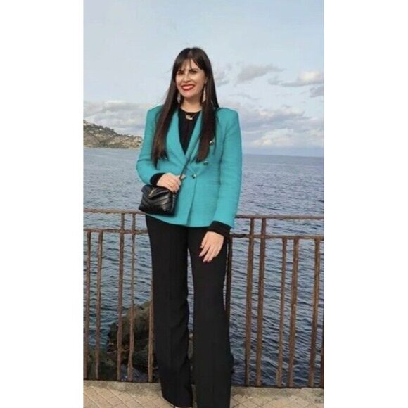 NWT ZARA Emerald Tailored Double Breasted Blazer Blogger’s Favorite​​​ - Picture 12 of 12